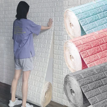   Наклейка на стену с 3D кирпичным рисунком, Самоклеящаяся панель, водонепроницаемые обои для гостиной, украшение дома