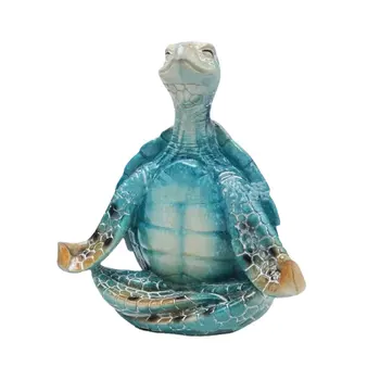 Офисная медитация Йога Подарочная полка для сада Коллекционная Имитация скульптуры Домашний декор Статуя морской черепахи в гостиной