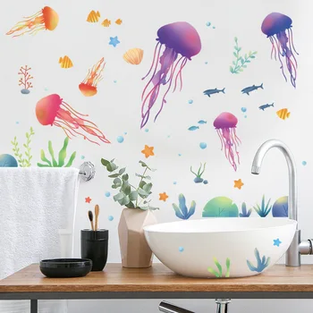 Подводный мир медузы водоросли украшение стен спальни крыльца декоративная настенная роспись украшения стен гостиной