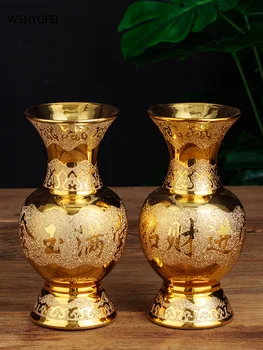 Керамическая ваза для поклонения Будде, богу богатства Гуаньинь, Золотая бутылка для воды, буддийский храм, предлагающий цветы, буддийские принадлежности