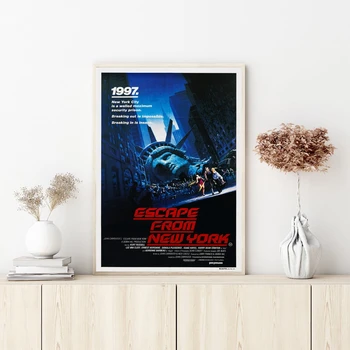 Побег из Нью-Йорка - плакат с обложки фильма Курта Рассела, настенное искусство, холст, картина, украшение для дома в спальне, гостиной (без рамки)