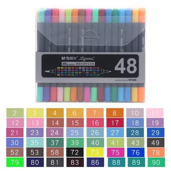 M & G 12/18/24/36/48 цветов двухконечные акварельные художественные маркеры для рисования набор фломастеров цветной эскиз цветные ручки живопись
