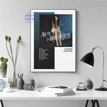 MT1127 Звездная обложка музыкального альбома Эми Уайнхаус HD Минималистичная настенная картина, холст, живопись, принты плакатов, домашний декор для гостиной