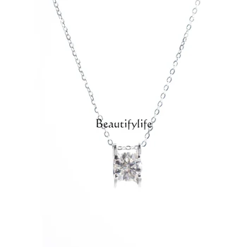 Ожерелье из стерлингового серебра Small Sugar Cube S925 для женщин, представляющий особый интерес, легкий роскошный подарок на день рождения