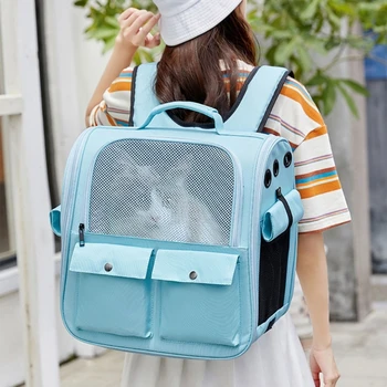 новый Портативный рюкзак из сетчатой ткани, складная сумка для кошек, Рюкзак для домашних животных, сумка для собак