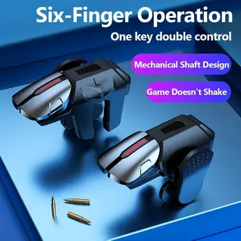 Для Игрового Контроллера PUBG 6 Пальцев Набор Триггеров Мобильной Игры Геймпад Джойстик Прицельная Стрельба L1 R1 для Iphone HUAWEI SAMSUNG XIAOMI
