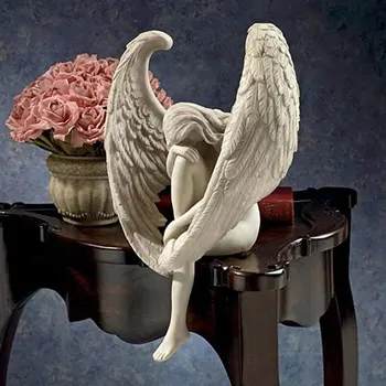 Скульптура Ангела Искупления, Художественное украшение, декор гостиной, Статуя из смолы с белыми крыльями Ангела, Современные Аксессуары для украшения дома, подарок