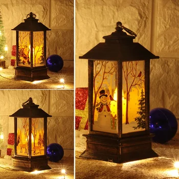 Рождественский светодиодный фонарь Рождественский декор Санта Лайт Факел Свеча Акриловая мерцающая поддельная свеча Tealight Оптом для свадьбы Рождество