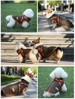 Куртка для щенков, водонепроницаемая одежда для маленьких собак со шлейкой, зимний теплый жилет для чихуахуа, пальто Йорки, костюм французского бульдога