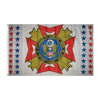 Флаг ветеранов 90 * 150 см красно-синий звездный флаг, памятный флаг, сшитый двойной нитью и медной пряжкой