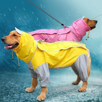 Накидка-дождевик, непромокаемые костюмы, Комбинезон, куртка, комбинезон, Собака Big 6XL Pet Для одежды-пончо, Большие собаки с капюшоном, дождь
