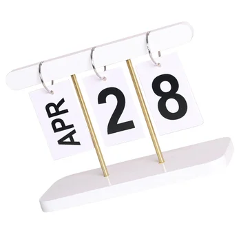 Деревянный календарь Настольный календарь Многоразового использования Вечный календарь Декор настольного календаря