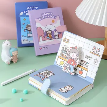 Новый милый Кавайный блокнот с мультяшным рисунком, милый творческий журнал, дневник-планировщик, блокнот для девочек, подарочные Корейские канцелярские принадлежности