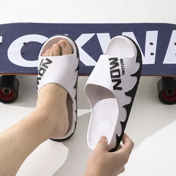 Тапочки для мужчин летом, корейская версия с защитой от скольжения для семейных пар дома, мужские сандалии на толстой подошве для уличной одежды