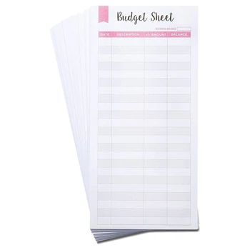 Набор из 60 бюджетных листов для отслеживания расходов I Органайзер для наличных и бухгалтерская книга - используйте с конвертами для составления бюджета