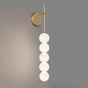 Прикроватная лампа для спальни, современный скандинавский дизайнерский креативный светильник, роскошная настенная лампа из тыквы, фоновая стена гостиной, лестничный проход