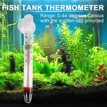 Новый стеклянный измеритель температуры воды в аквариуме для аквариумных рыбок, термометр на присоске, практичное определение температуры для стеклянного аквариума для рыб.