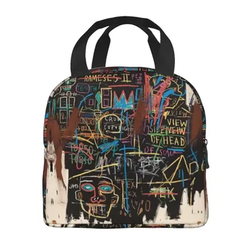 Знаменитая Нью-Йоркская Уличная Художественная Сумка Для Ланча Basquiats Graffiti, Многоразовая Термоизолированная Коробка для Ланча для Пикника, Сумки Для Хранения Еды