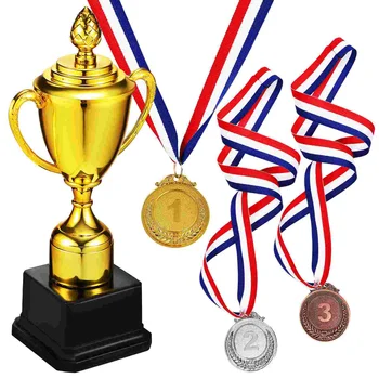Приз Clispeed Award Trophy Cup Награда Победителю за Первое Место Детские Призы 3 Медали Пластиковое Спортивное мероприятие Игра