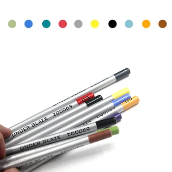 Цветной карандаш для рисования керамикой под глазурью, инструмент для рисования цветными элементами, ручная роспись порошковой ручкой для глазури