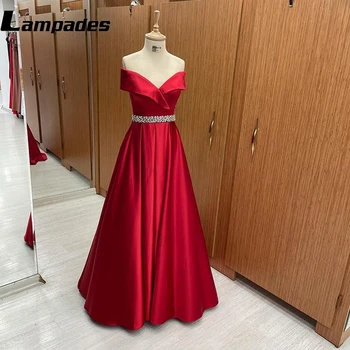 Элегантное Красное платье для выпускного вечера с V-образным вырезом, вечернее платье ручной работы трапециевидного силуэта, украшенное поясом Kleid