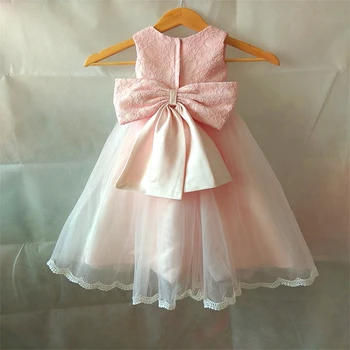 Новые настоящие платья для девочек в цветочек с бантом Для маленьких девочек, детское платье, кружевное тюлевое праздничное платье для Дня рождения, платье для первого причастия