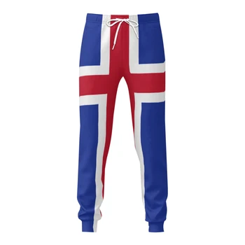 Мужские спортивные штаны с карманами под флаг Исландии, джоггеры для бега трусцой, мужские спортивные повседневные спортивные штаны с завязками