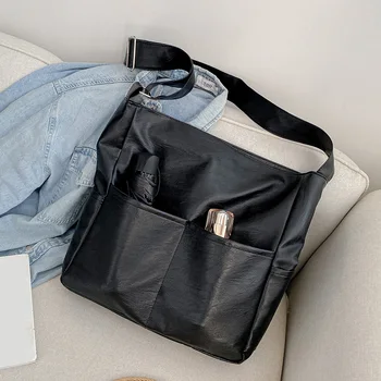 Сумка-тоут Большой емкости, женская новая модная сумка через плечо, простая и универсальная сумка для поездок на работу, модная студенческая сумка для поездок на работу