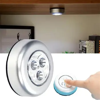 Мини-светодиодный ночник с сенсорным управлением, шкаф, спальня, лестница, кухня, Беспроводной светодиодный светильник для шкафа, настенный светильник для шкафа на батарейках
