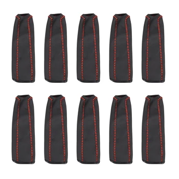10X Кожаный чехол для ручного тормоза Защитный рукав для Honda / Accord / Civic 8, черная + красная линия