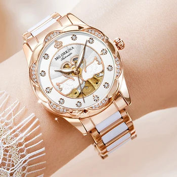 Механические часы известного люксового бренда, женские наручные часы с автоматическим заводом, керамические женские часы из нержавеющей стали Reloj Mujer