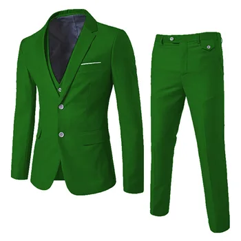 Весенне-осенний мужской костюм-тройка 2023, повседневный костюм, мужской комплект из трех предметов
