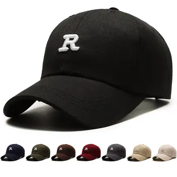 Осенне-зимняя новая корейская версия бейсбольной кепки с мягким верхом, вышитой буквой R, для мужчин и женщин, модный бренд, солнцезащитный козырек