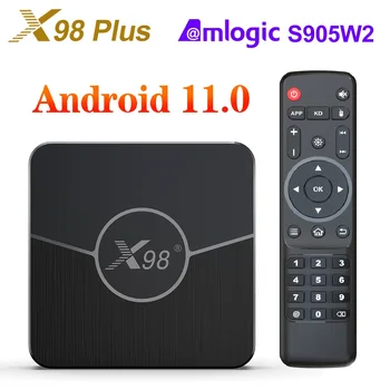 X98Plus TV Box Amlogic S905W2 Android 11 4G 64G Поддержка H.265 AV1 Двойной Wifi HDR10 + Медиаплеер Youtube 32G телеприставка X98 Plus