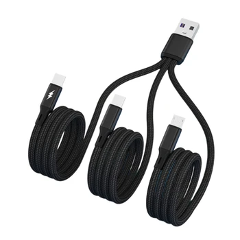 Кабель с несколькими зарядными устройствами, позолоченные разъемы Type C/Micro USB, качественный кабель для зарядки от USB до Type C для различных устройств 54 ДБ