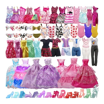 35 Комплектов модной кукольной одежды, вечернее платье для куклы из полиэстера, коллекция мини-фей, Одежда, Реквизит, случайный стиль для игры в переодевание