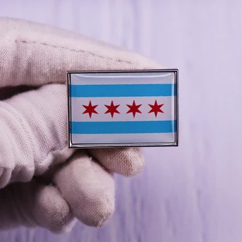 Эмалированный Значок-Булавка С Флагом Чикаго Чикаго-Сувенирная Брошь Для Вашей Гордости