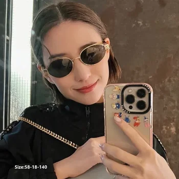 Женские солнцезащитные очки в металлической оправе в стиле ретро 2024 года, популярные трендовые солнцезащитные очки онлайн