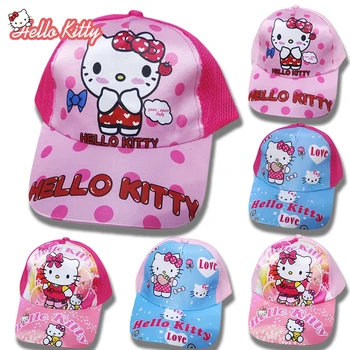 Бейсболка Sanrio HelloKitty с аниме, Милая детская шляпа, хип-хоп-кепка для девочек, Летняя Солнцезащитная шляпа с дышащей сеткой, Уличная одежда в подарок