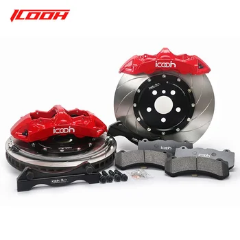 Тормозной комплект ICOOH GT6 и GT4 Красный Суппорт с диском Спереди 355 мм, сзади 345 мм и для Kia 2015 (США) 18 дюймов