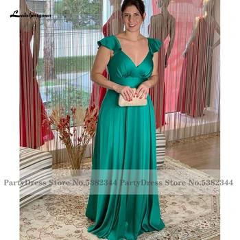 Шелковистое атласное зеленое длинное платье для матери невесты 2022 Vestidos Para Bodas, Женское платье большого размера для гостей свадьбы