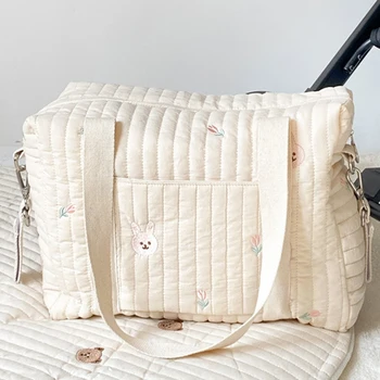 Вышитая сумка для беременных с мультяшным принтом, многофункциональная сумка для мамы с большой емкостью для прогулок с коляской, сумки для мам