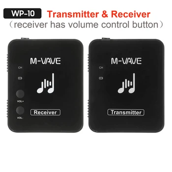 Беспроводная система M-VAVE WP-10 с частотой 2,4 ГГц, наушники, монитор, перезаряжаемый передатчик и приемник, поддержка стерео-моно записи