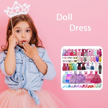 35 комплектов, нарядное платье для куклы, декоративная юбка для куклы из полиэстера, реквизит, коллекция фей, Одежда в произвольном стиле для девочек, подарочные аксессуары