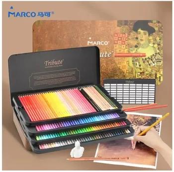 Карандаши Marco Collection, многослойные, 10 идеальных цветных карандашей для мастеров рисования, 150 скетчей Tribute с карандашами для карандашей