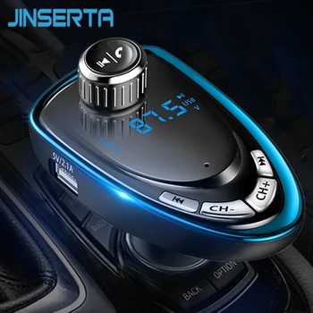 JINSERTA Bluetooth Автомобильный MP3-плеер Беспроводной FM-передатчик Модулятор Радиоадаптер USB Зарядное Устройство AUX TF Устройство чтения USB-дисков
