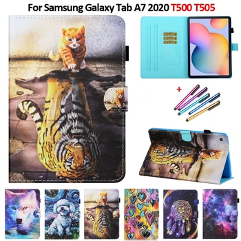 Милый Мультяшный Кожаный Чехол Для Samsung Galaxy Tab A7 A8 2022 2021 Чехол-бумажник С Подставкой Для Планшета Galaxy Tab A7 Lite Case T220