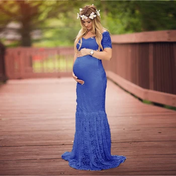 Кружевное платье для беременных для фотосессии, Элегантное приталенное платье с коротким рукавом, платье для беременных для душа ребенка, женский реквизит для фотосъемки