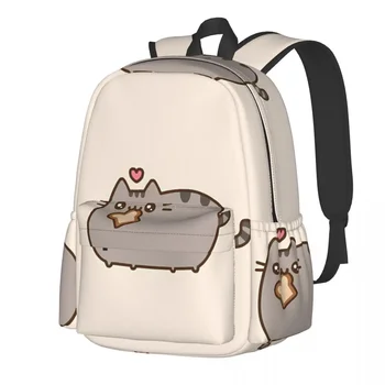 Рюкзак с принтом толстых котов, Милые мультяшные университетские рюкзаки, дизайн для девочек, Большие школьные сумки, Новинка