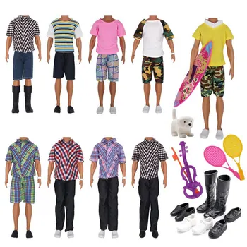 16 шт./компл. Одежда для кукол, обувь ручной работы, 11-дюймовые куклы Ken Boy, Пляжная одежда, Запасные части, Случайный подарок на день рождения для мальчиков-кукол.